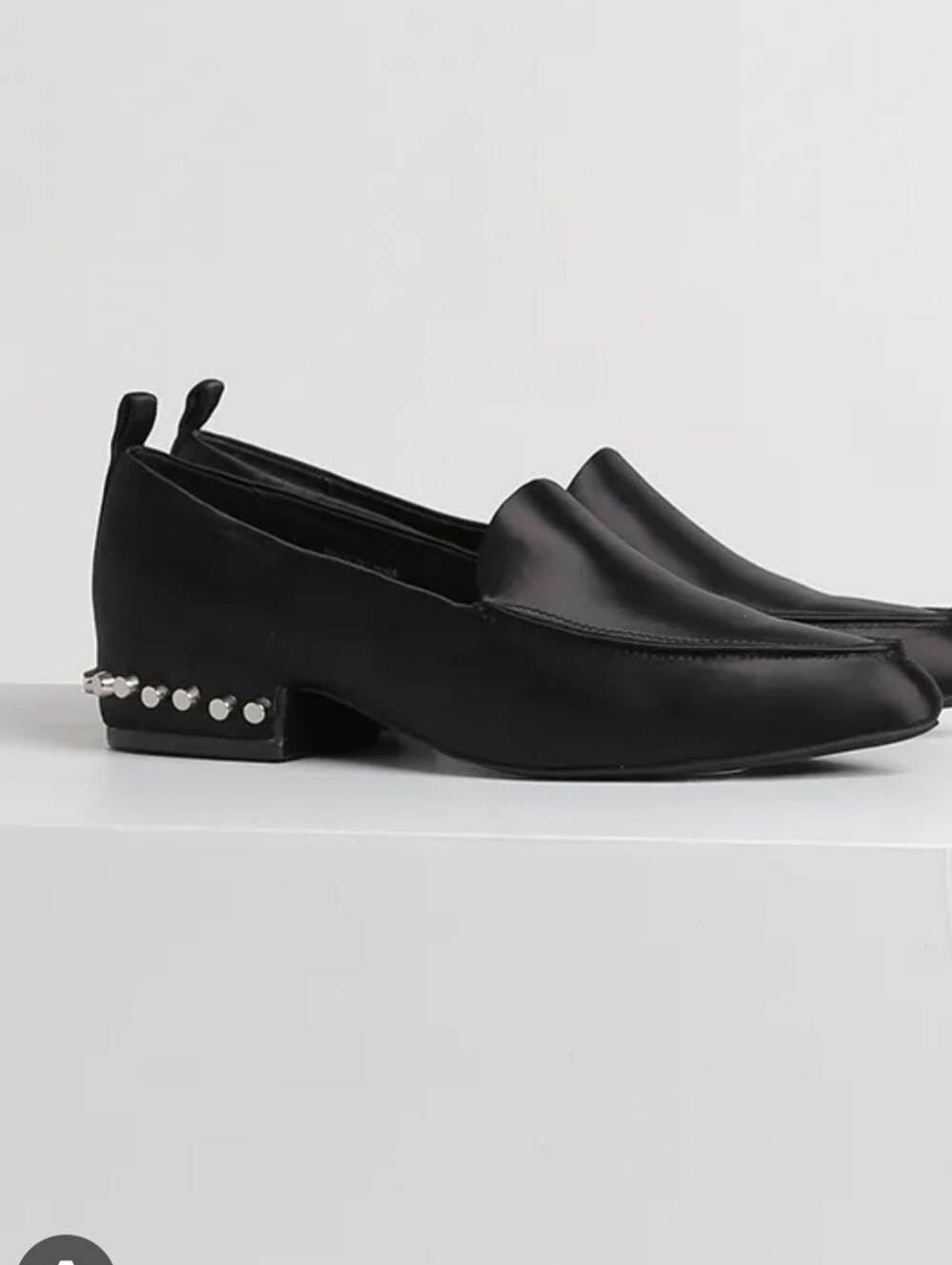 Jeffrey Campbell Black Stud-Detail Leather Loafers 8.5